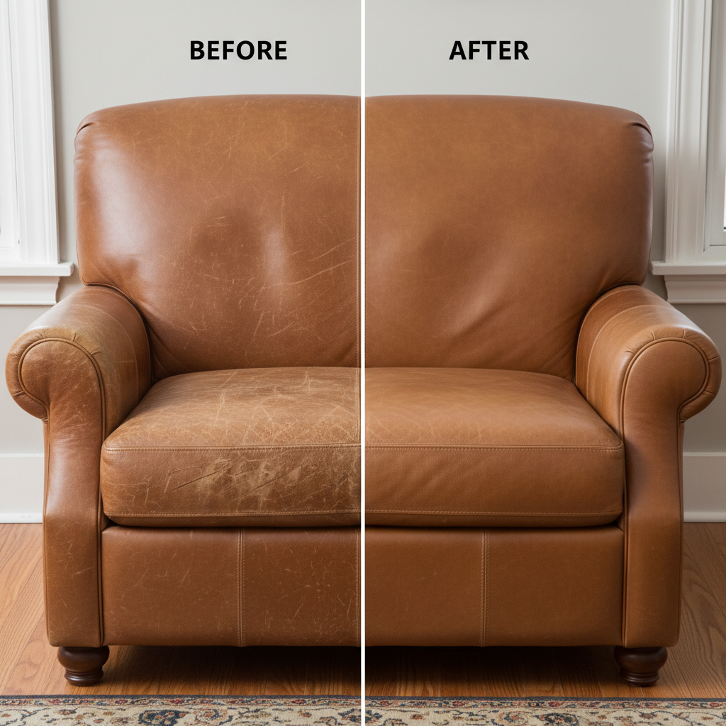 AI-generated illustration of leather color restoration type