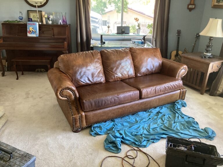 Leather sofa restoration